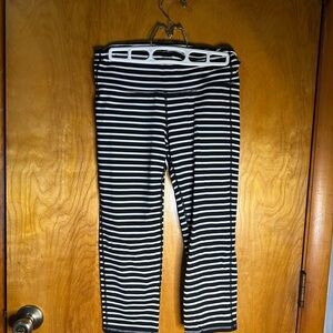 Athleta Striped Black and White Womens Leggings